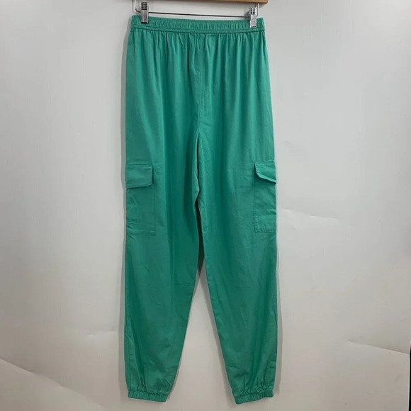 Abound Women's Elastic Waist Pull-On Cargo Jogger‎ Pants Green Marine Size M NWT - Picture 2 of 13